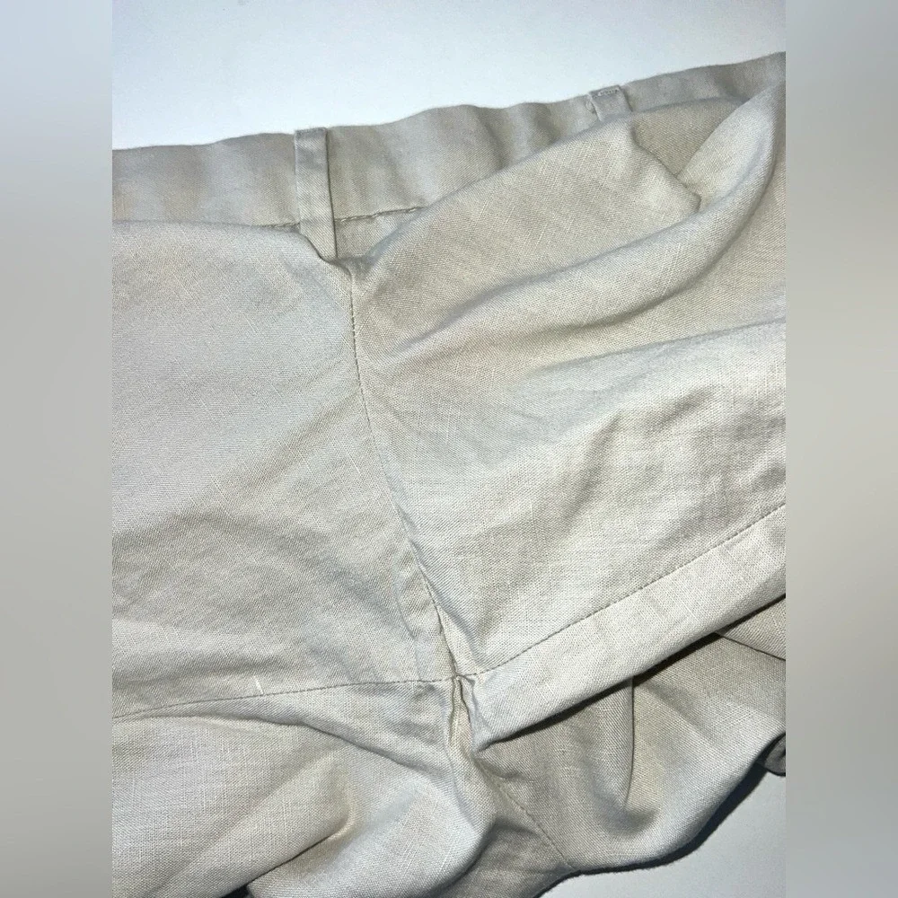 Charles Tyrwhitt Linen Blend Shorts Men 38 Beige‎ Mid Rise Casual Activewear